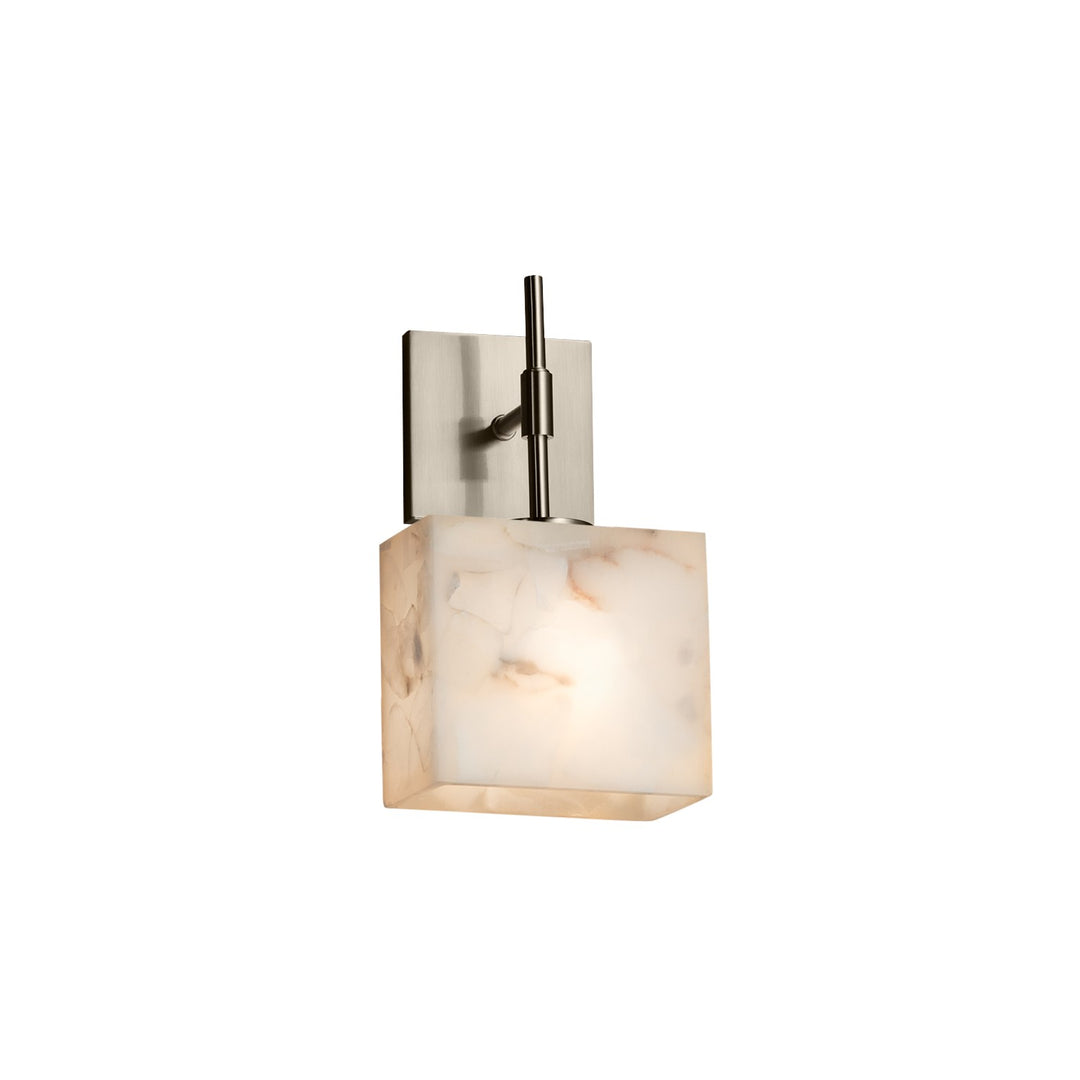 Justice Designs - ALR-8417-55-NCKL - One Light Wall Sconce - Alabaster Rocks - Brushed Nickel