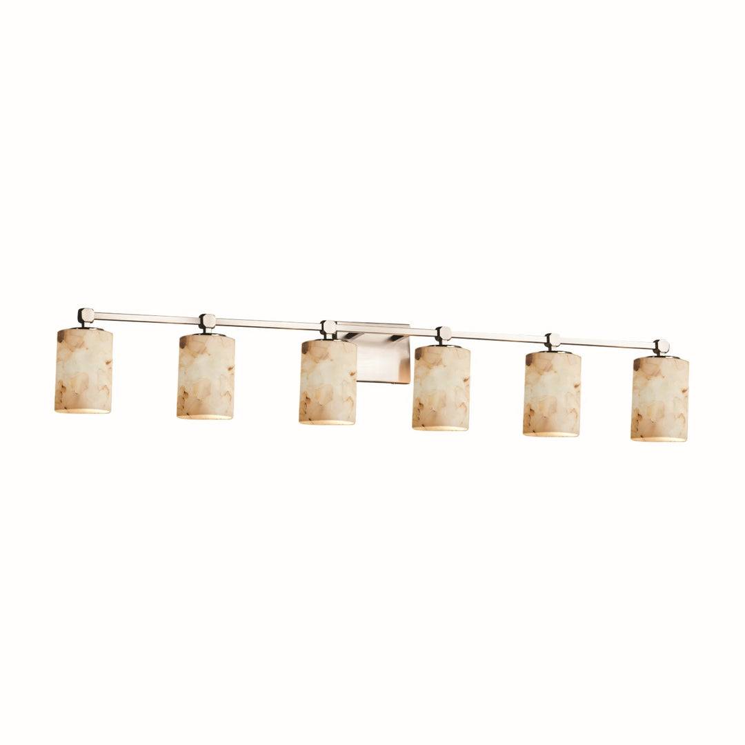 Justice Designs - ALR-8426-10-NCKL-LED6-4200 - LED Bath Bar - Alabaster Rocks - Brushed Nickel