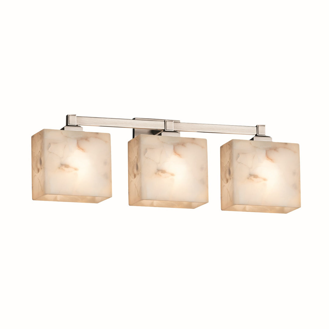 Justice Designs - ALR-8433-55-NCKL-LED3-2100 - LED Bath Bar - Alabaster Rocks - Brushed Nickel