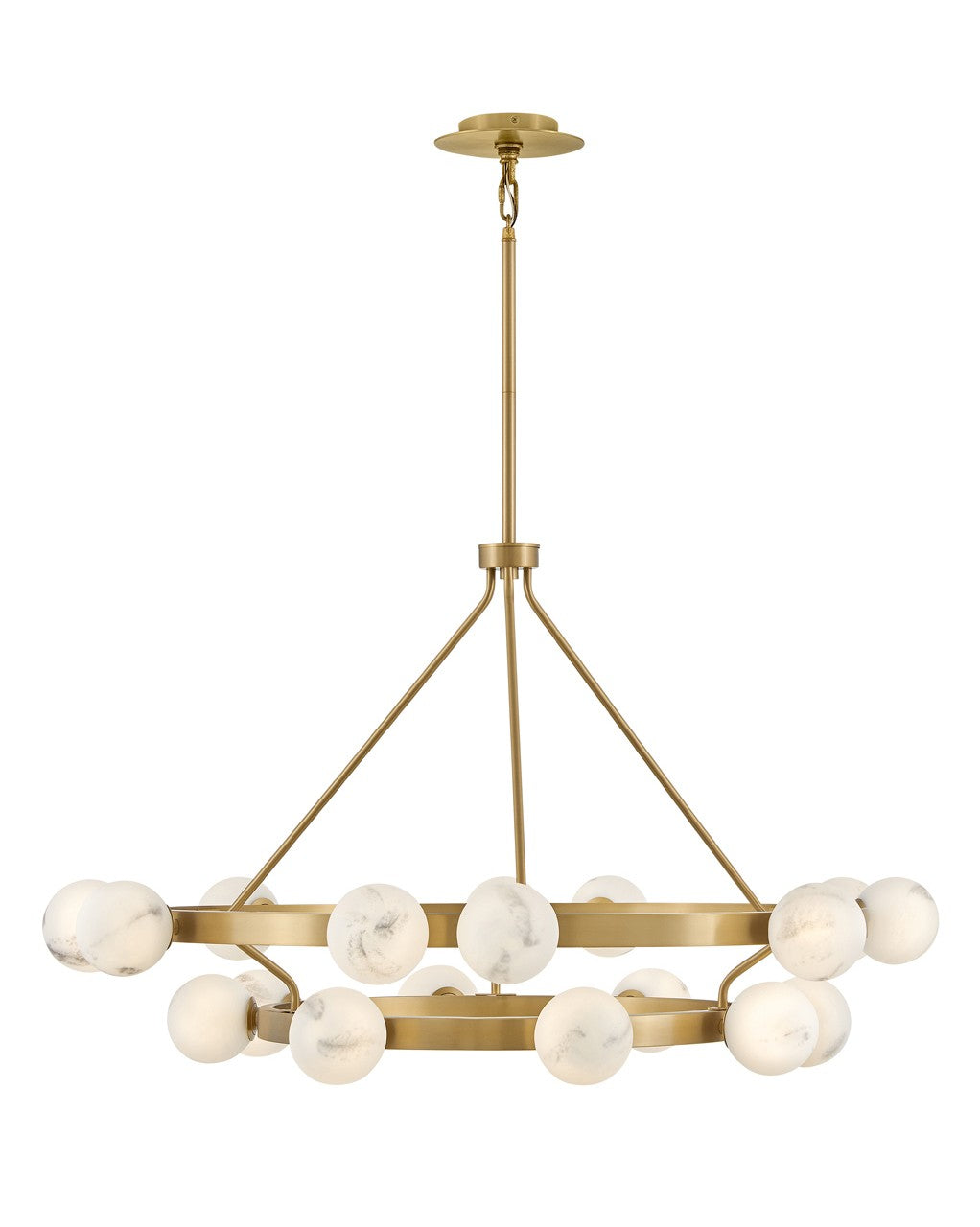 Selene LED Chandelier in Lacquered Brass - available from The Lighting Shoppe, trusted by Canadian homeowners