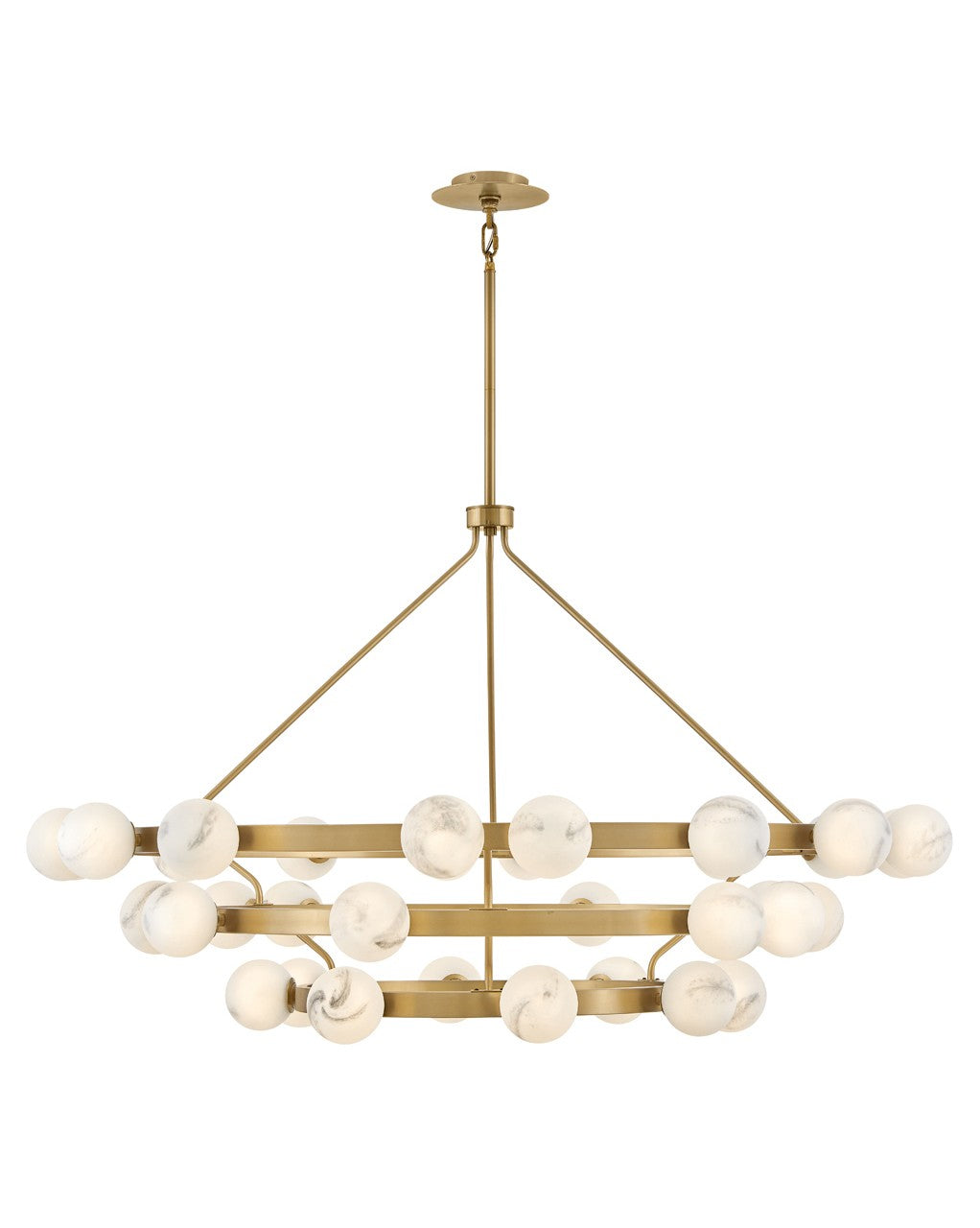 Selene LED Chandelier in Lacquered Brass - available from The Lighting Shoppe, trusted by Canadian homeowners