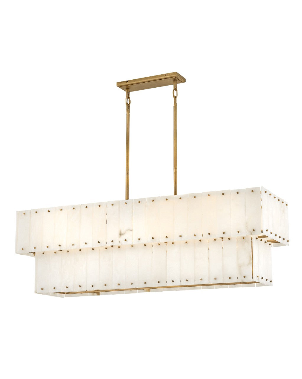 Simone LED Linear Chandelier in Burnished Gold - available from The Lighting Shoppe, trusted by Canadian homeowners