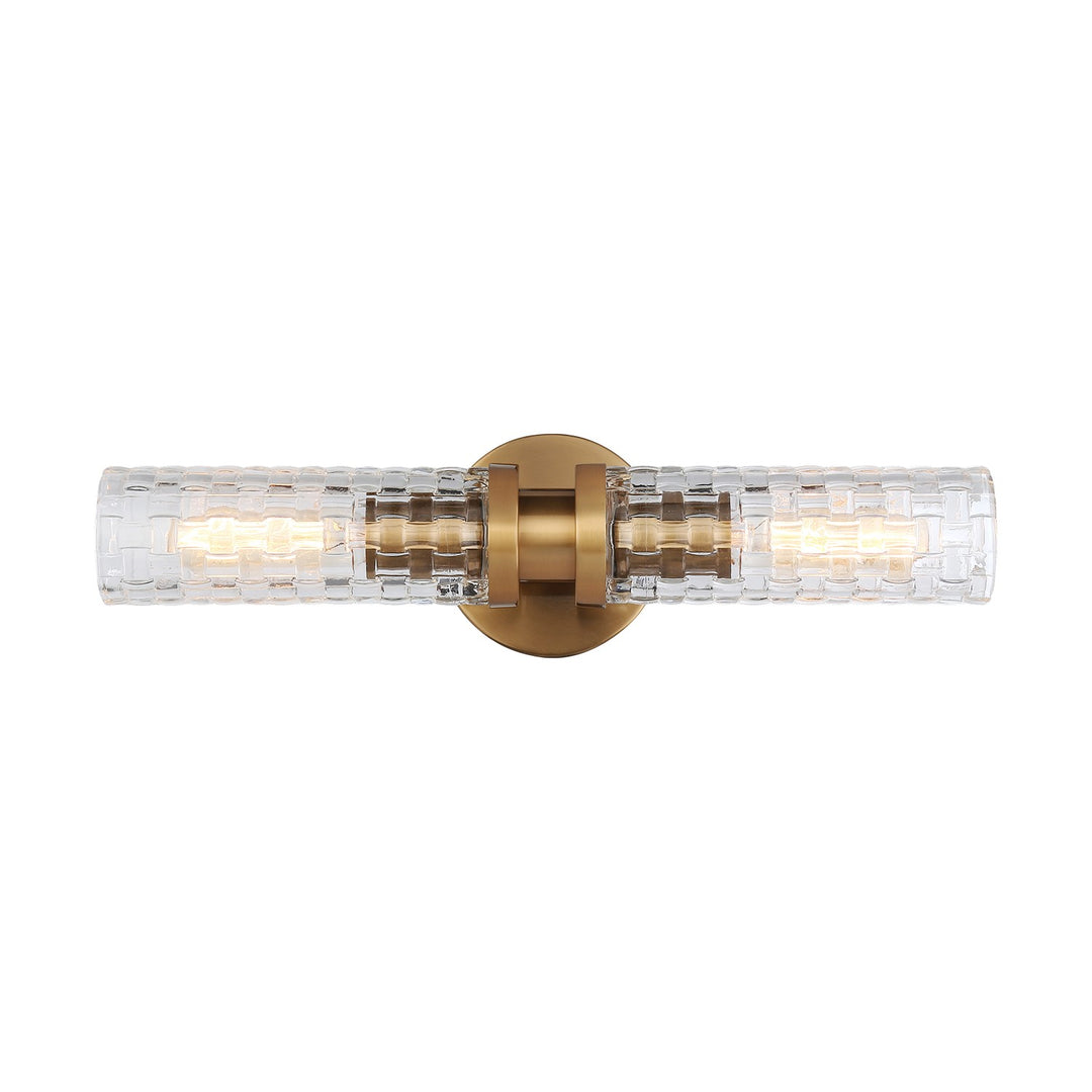Weaver Two Light Wall Sconce in Aged Gold Brass - available from The Lighting Shoppe, trusted by Canadian homeowners