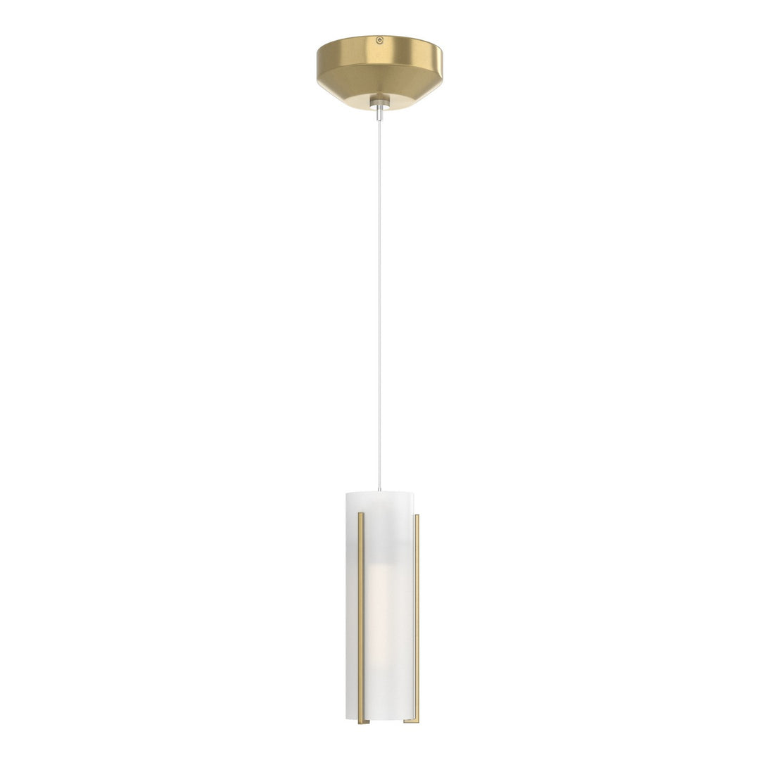 Exos Glass One Light Mini Pendant in Modern Brass - available from The Lighting Shoppe, trusted by Canadian homeowners