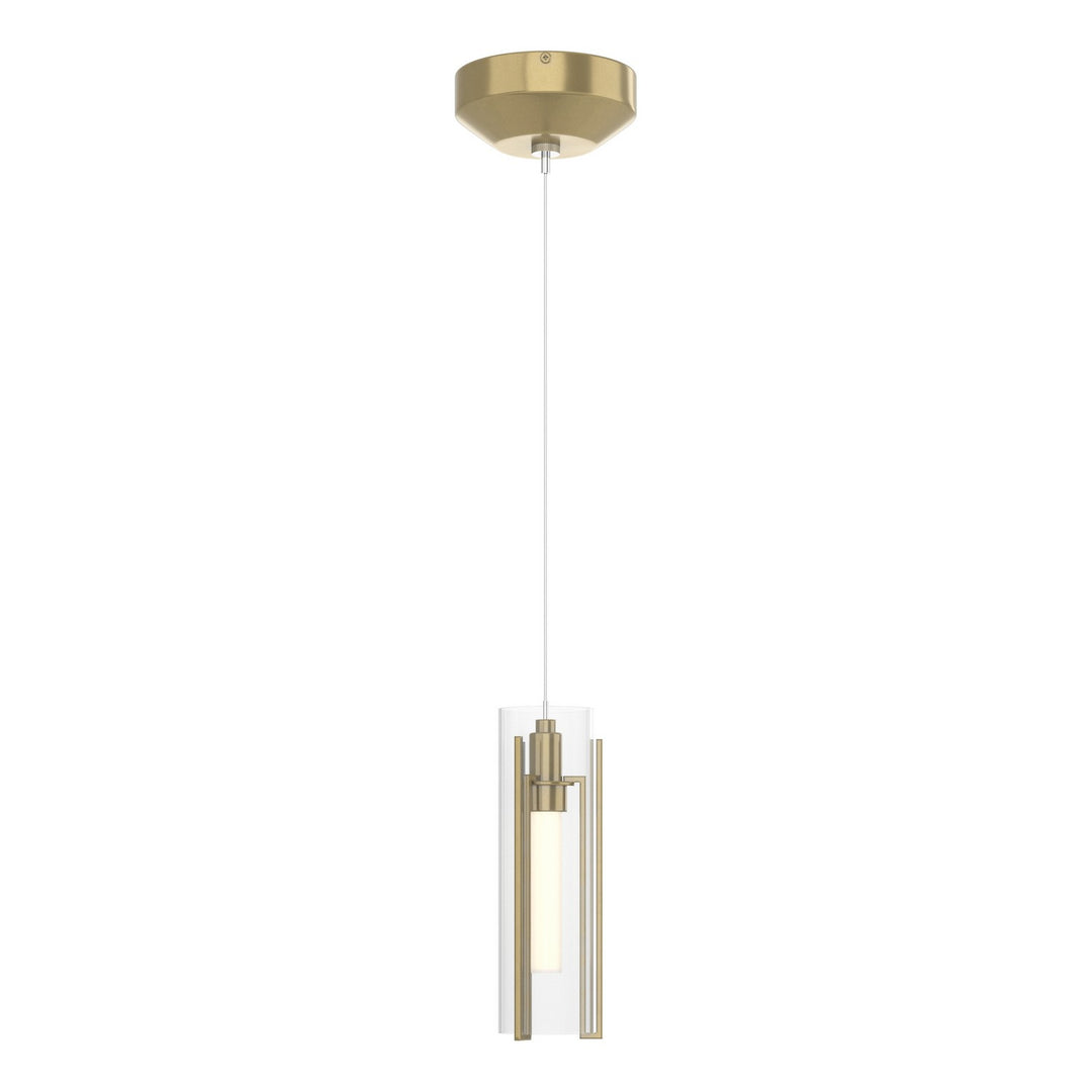 Exos Glass One Light Mini Pendant in Modern Brass - available from The Lighting Shoppe, trusted by Canadian homeowners