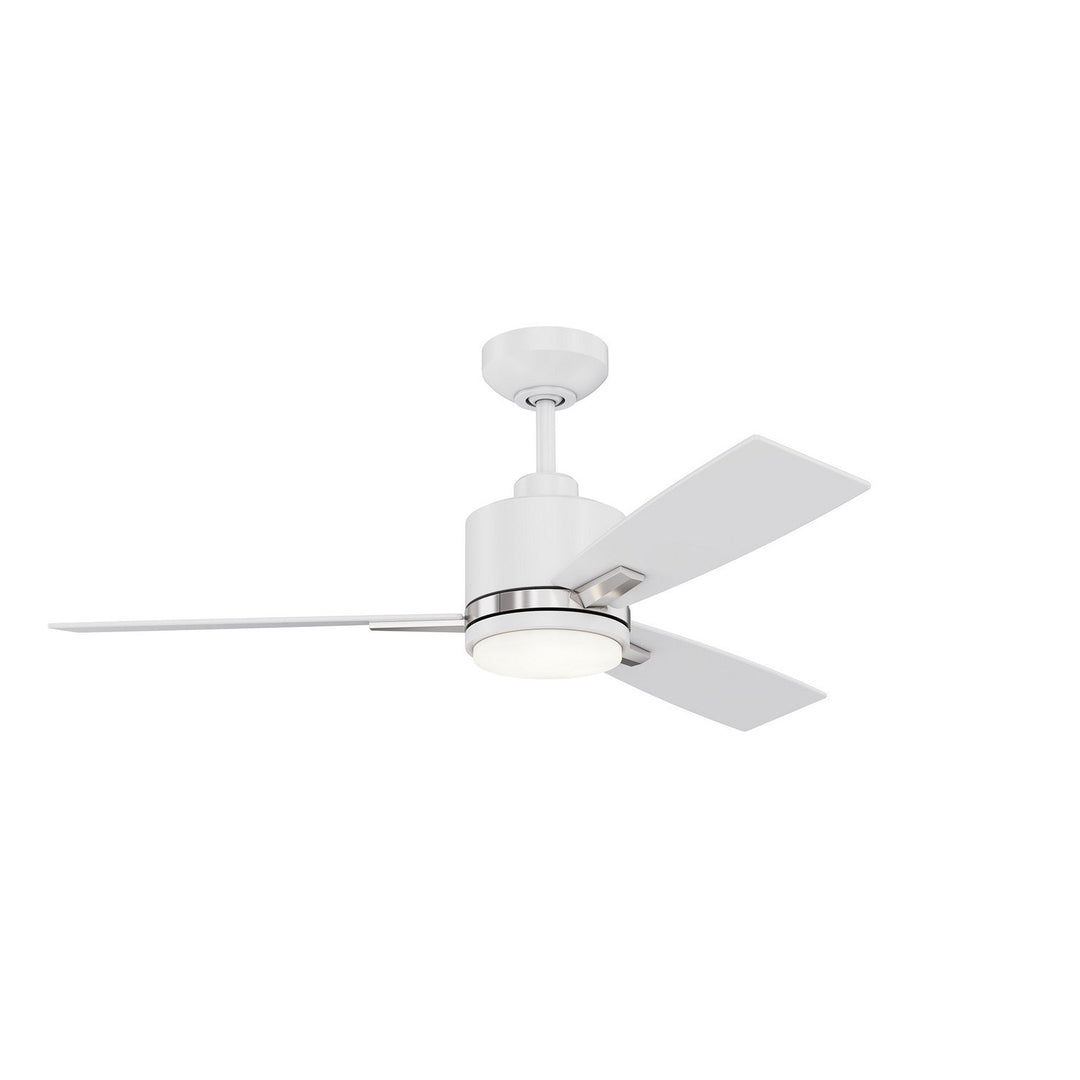 Nuvel 42 42"Ceiling Fan in White & Satin Nickel Kendal Canada
