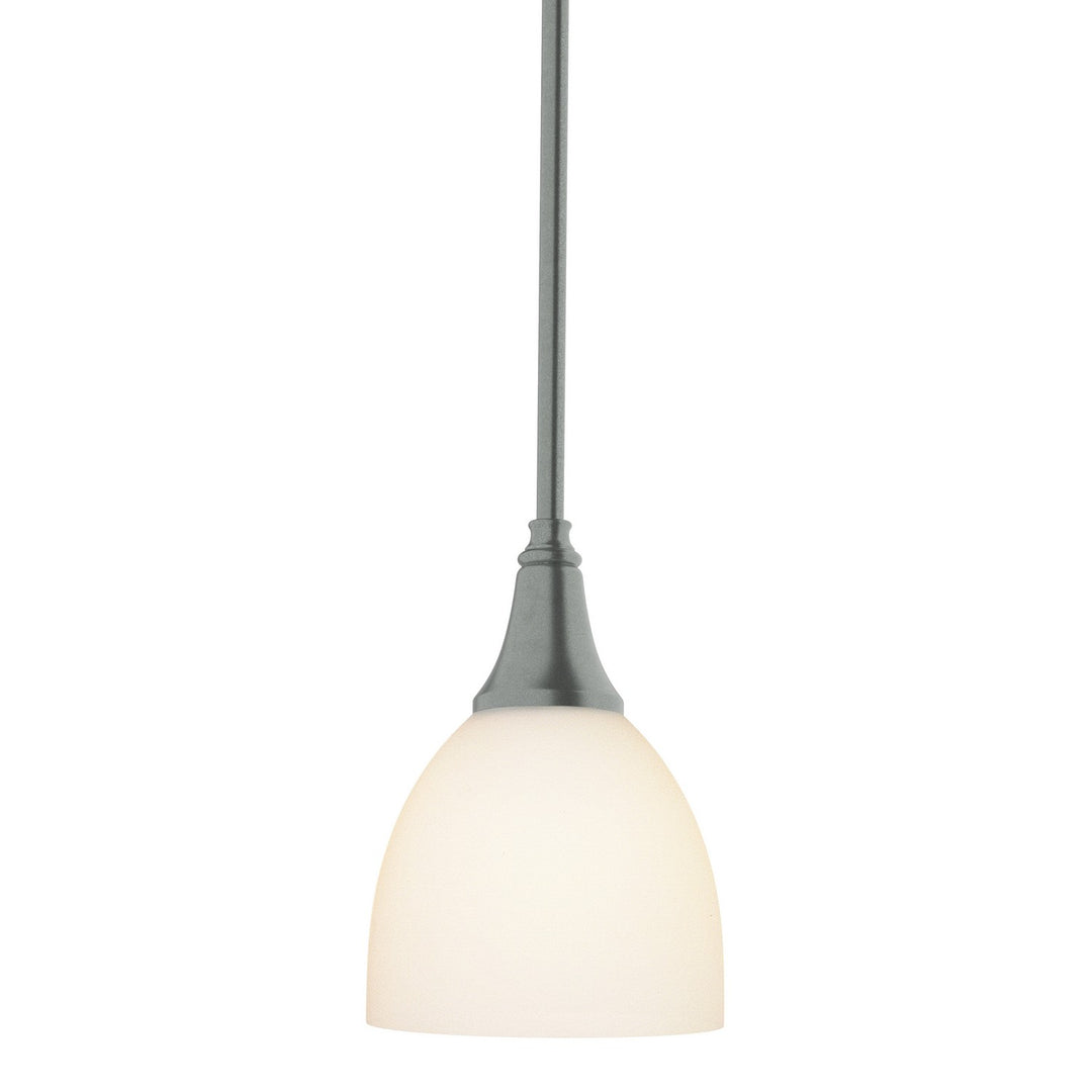 Trumpet One Light Mini Pendant in Vintage Platinum - available from The Lighting Shoppe, trusted by Canadian homeowners