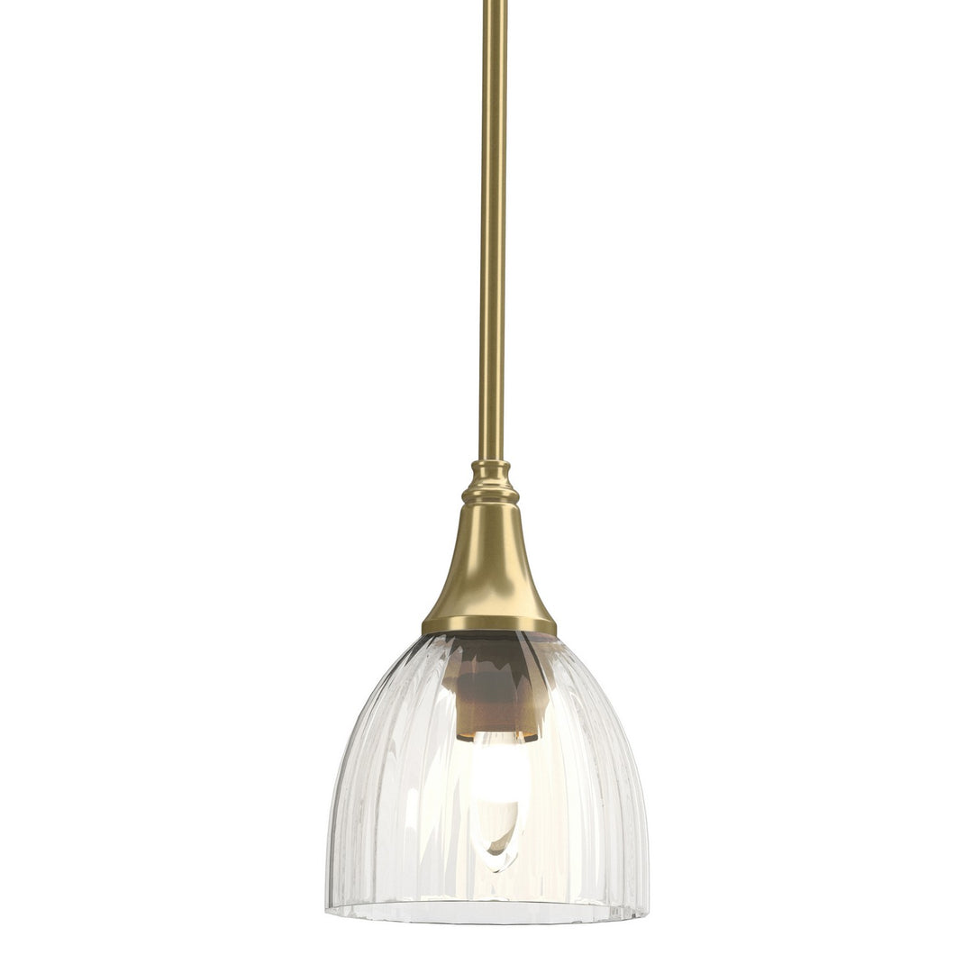 Trumpet One Light Mini Pendant in Modern Brass - available from The Lighting Shoppe, trusted by Canadian homeowners