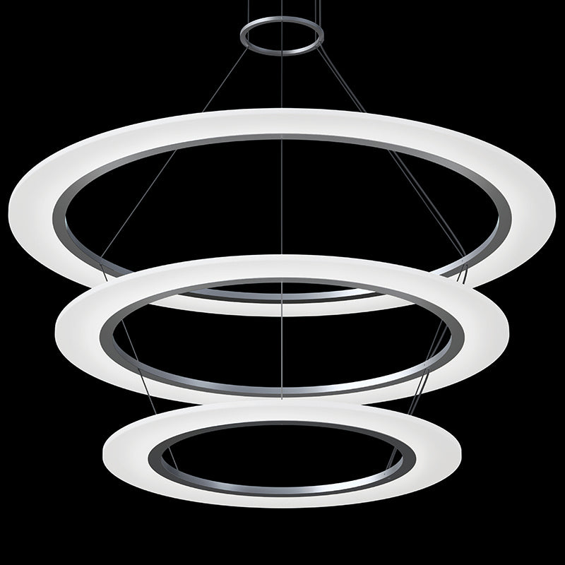 Arctic Rings LED Pendant in Bright Satin Aluminum - available from The Lighting Shoppe, trusted by Canadian homeowners