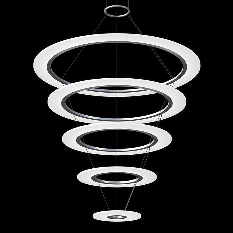 Arctic Rings LED Pendant in Bright Satin Aluminum - available from The Lighting Shoppe, trusted by Canadian homeowners