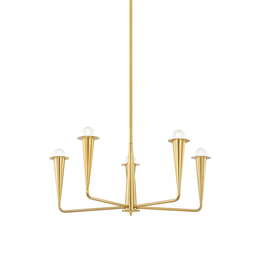Danna Five Light Chandelier in Aged Brass - available from The Lighting Shoppe, trusted by Canadian homeowners