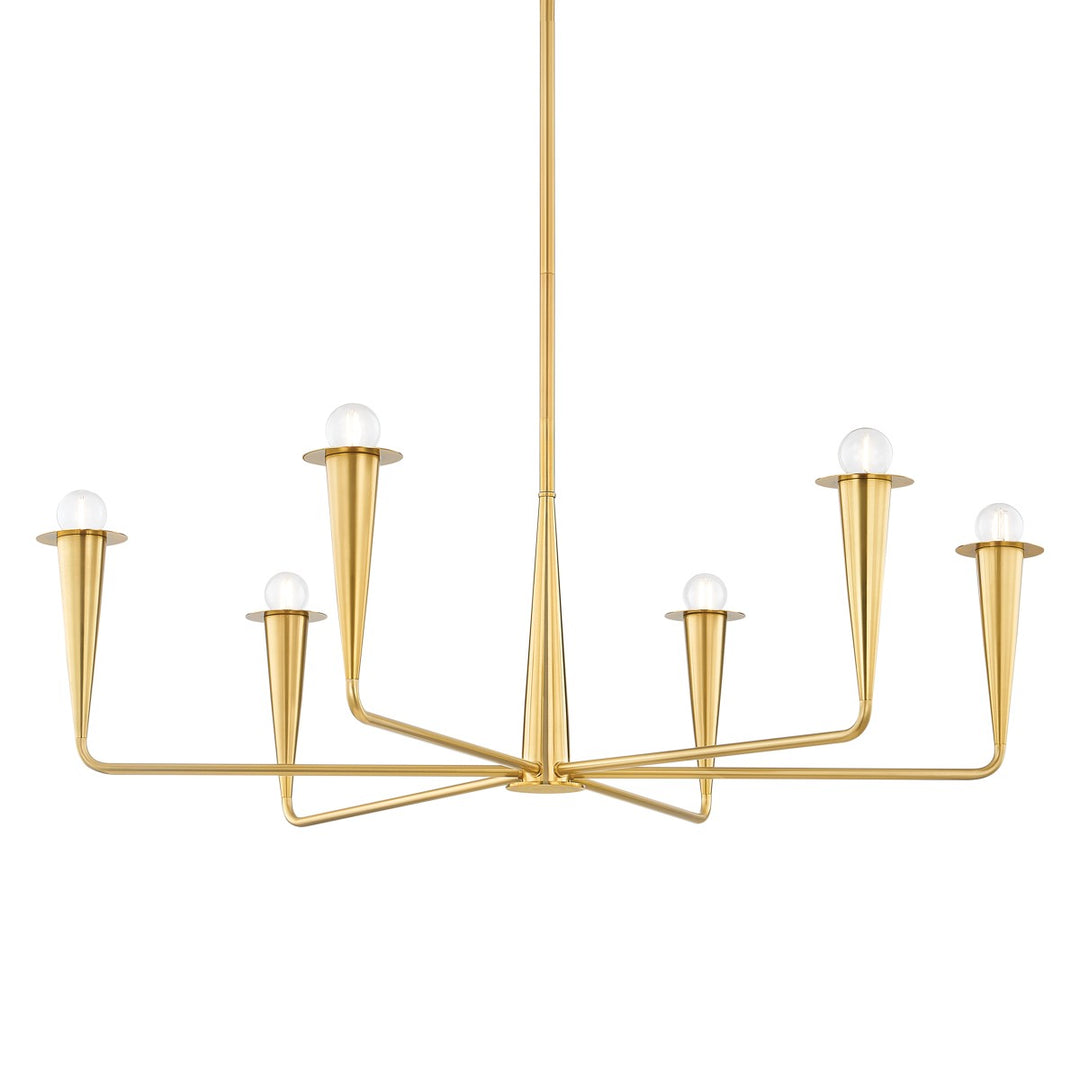 Danna Six Light Chandelier in Aged Brass - available from The Lighting Shoppe, trusted by Canadian homeowners