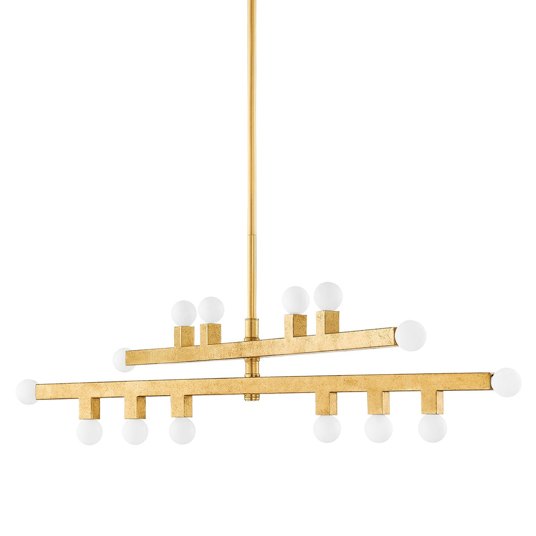 Sutter 14 Light Chandelier in Vintage Gold Leaf - available from The Lighting Shoppe, trusted by Canadian homeowners