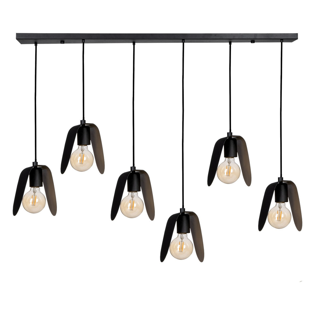 Serenara Six Light Pendant in Black - available from The Lighting Shoppe, trusted by Canadian homeowners
