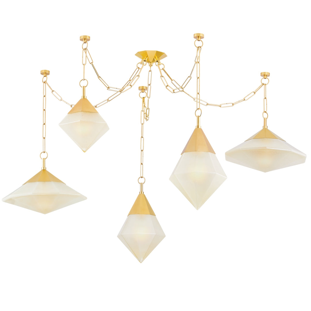 Corbett Lighting Canada - 383-59-VPB - Five Light Chandelier - Angelique - Vintage Polished Brass