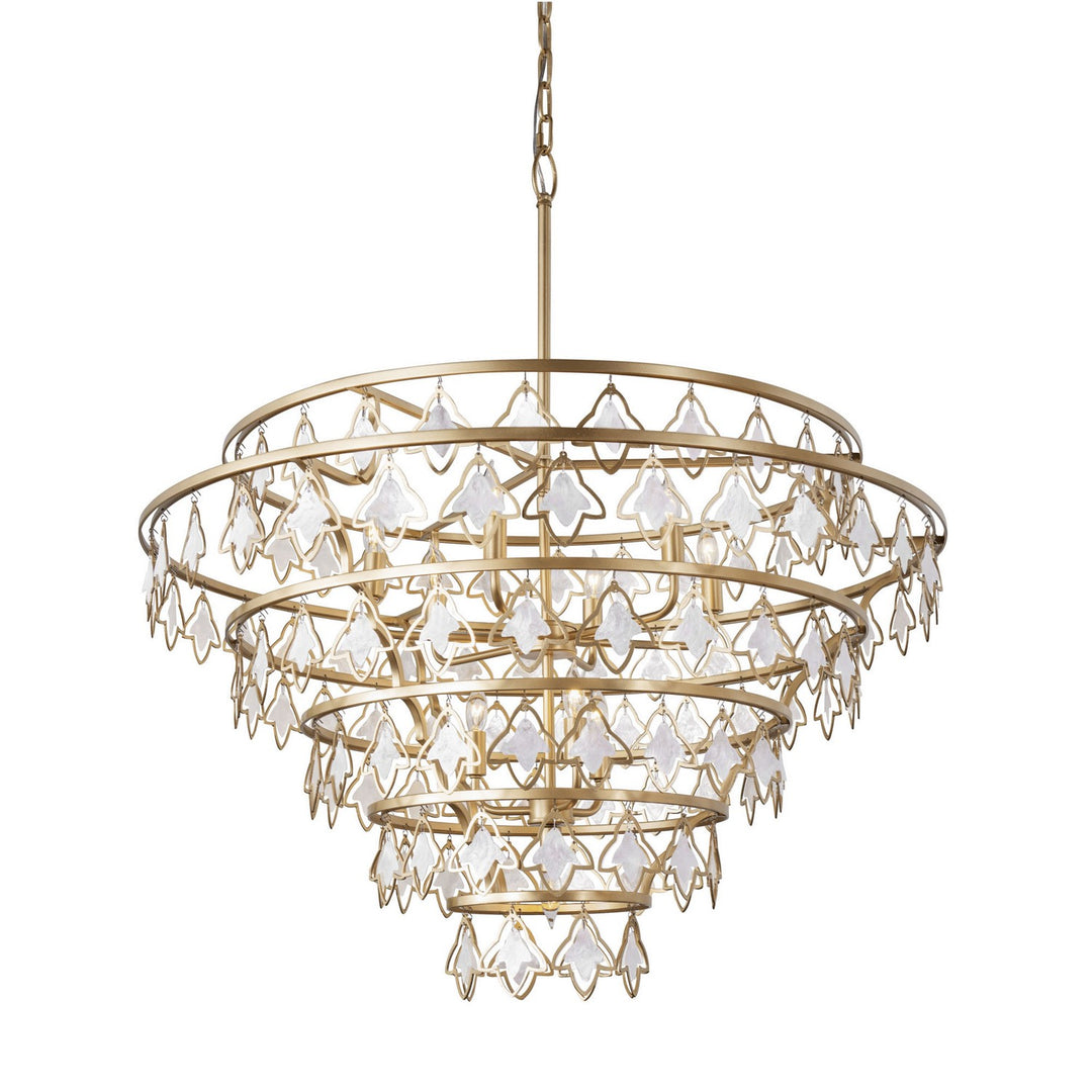 Fleur Ten Light Chandelier in French Gold - available from The Lighting Shoppe, trusted by Canadian homeowners