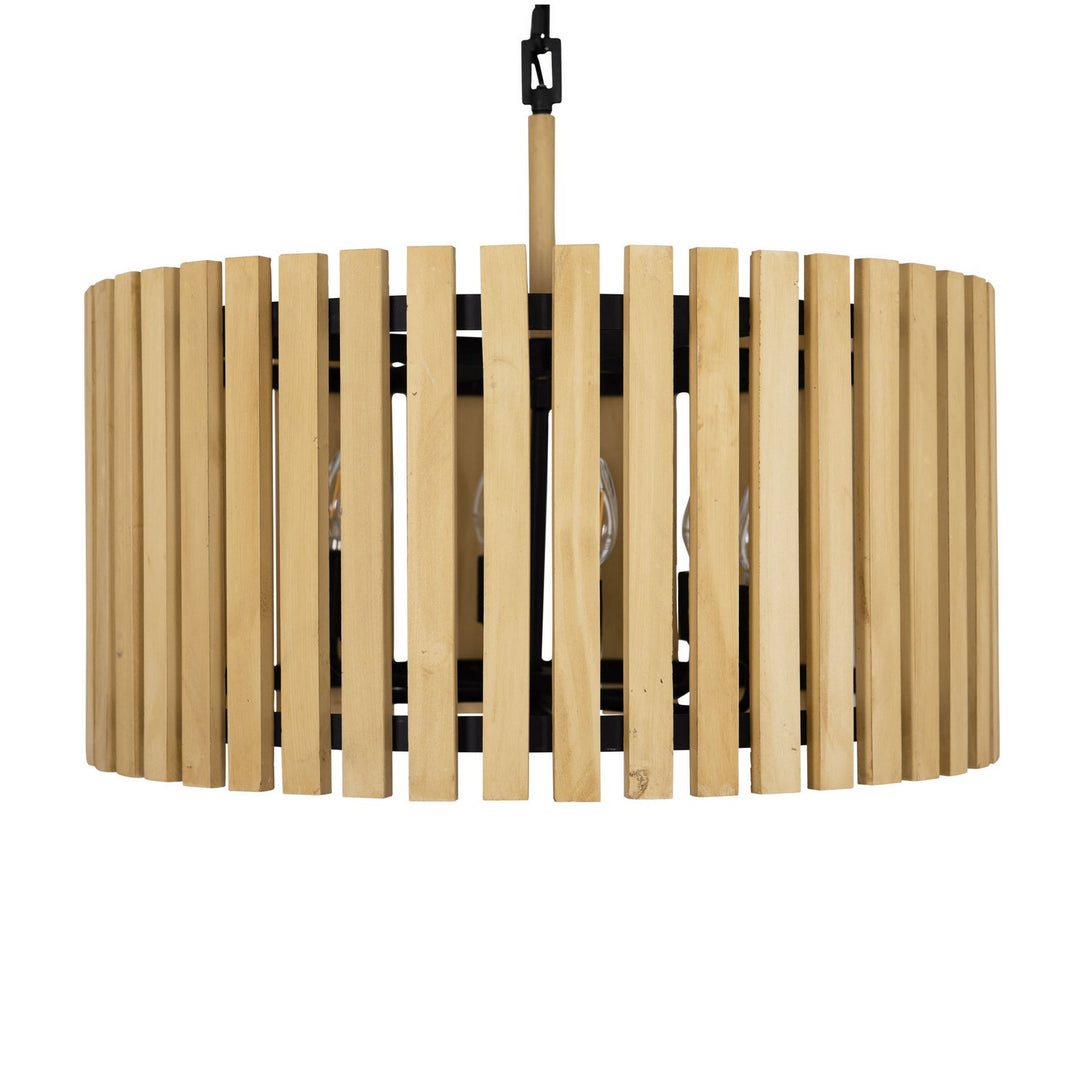 Suratto Six Light Pendant in Matte Black/Honey Blonde - available from The Lighting Shoppe, trusted by Canadian homeowners