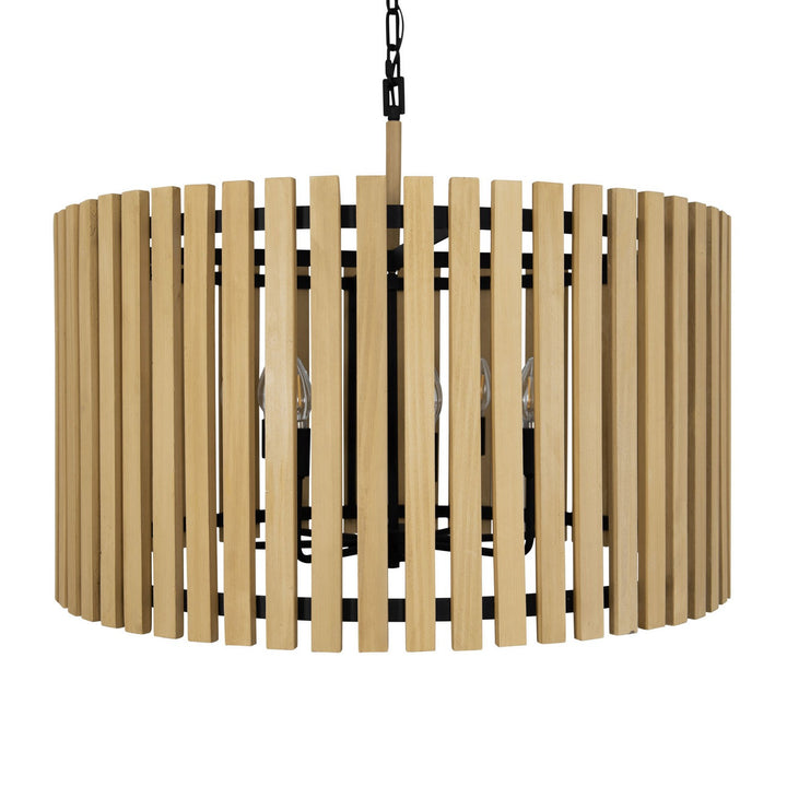 Suratto Eight Light Pendant in Matte Black/Honey Blonde - available from The Lighting Shoppe, trusted by Canadian homeowners