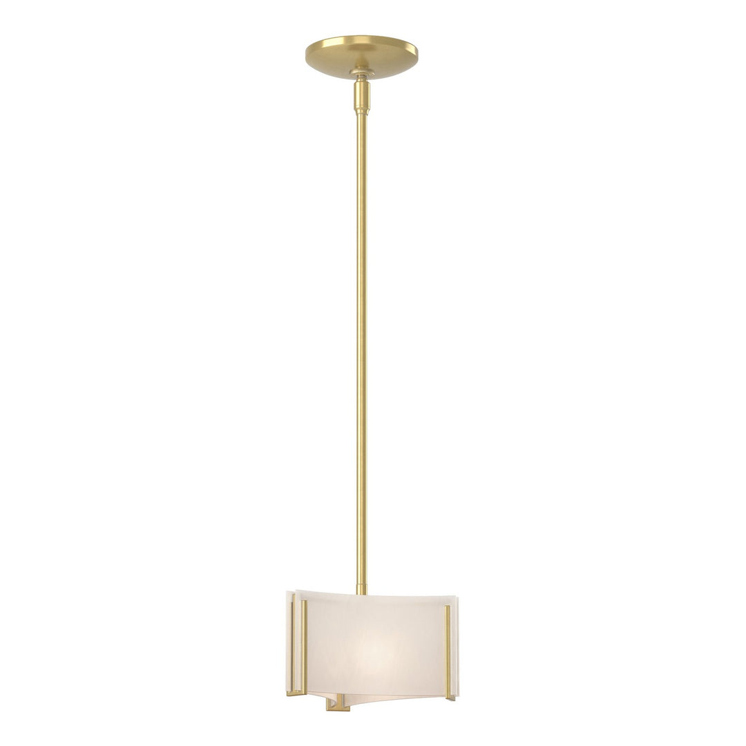 Exos Glass One Light Mini Pendant in Modern Brass - available from The Lighting Shoppe, trusted by Canadian homeowners