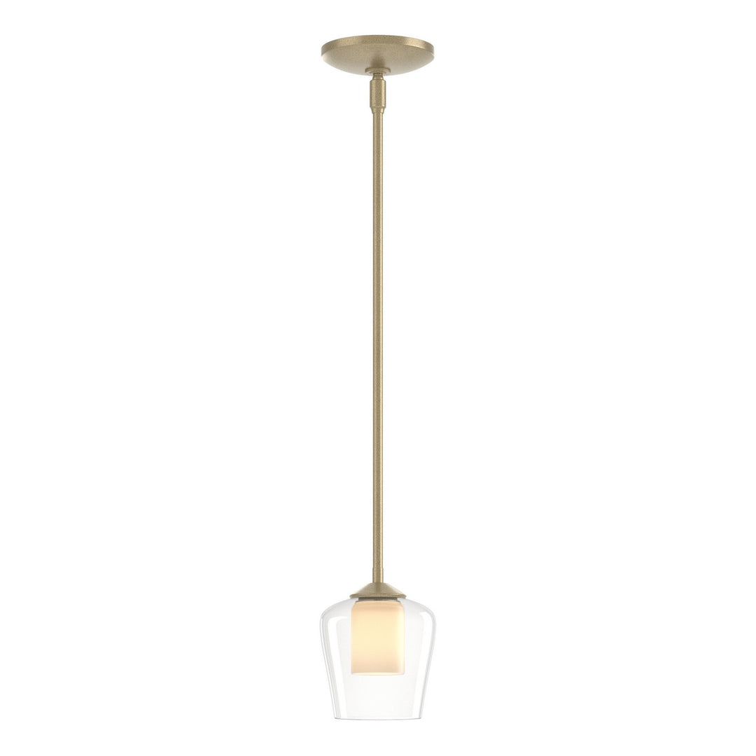 Simple Lines One Light Mini Pendant in Soft Gold - available from The Lighting Shoppe, trusted by Canadian homeowners