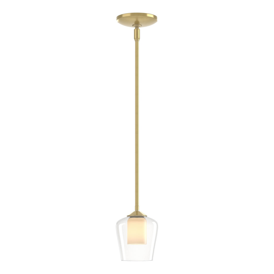 Simple Lines One Light Mini Pendant in Modern Brass - available from The Lighting Shoppe, trusted by Canadian homeowners