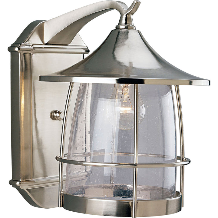 Prairie One Light Wall Lantern in Brushed Nickel - available from The Lighting Shoppe, trusted by Canadian homeowners