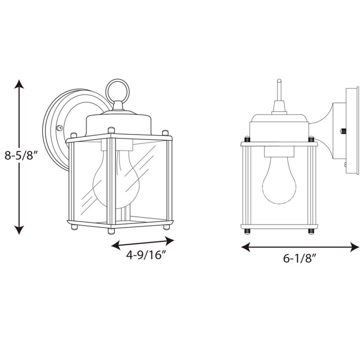 Progress Canada - P5607-09 - One Light Wall Lantern - Flat Glass Lantern - Brushed Nickel