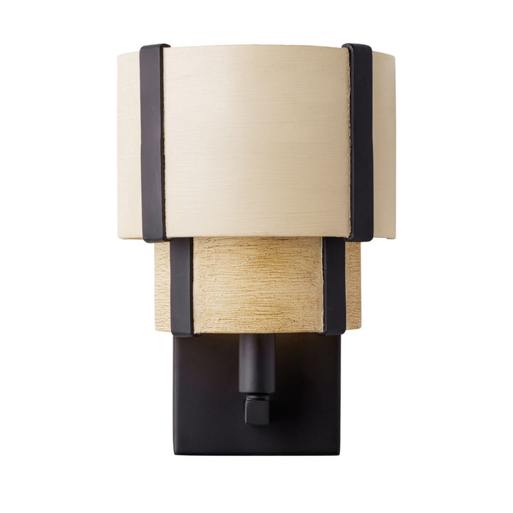 Blonde Moment One Light Wall Sconce in Matte Black/Honey/Medium Oak - available from The Lighting Shoppe, trusted by Canadian homeowners