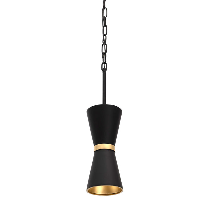 Mad Hatter One Light Mini Pendant in Matte Black/French Gold - available from The Lighting Shoppe, trusted by Canadian homeowners