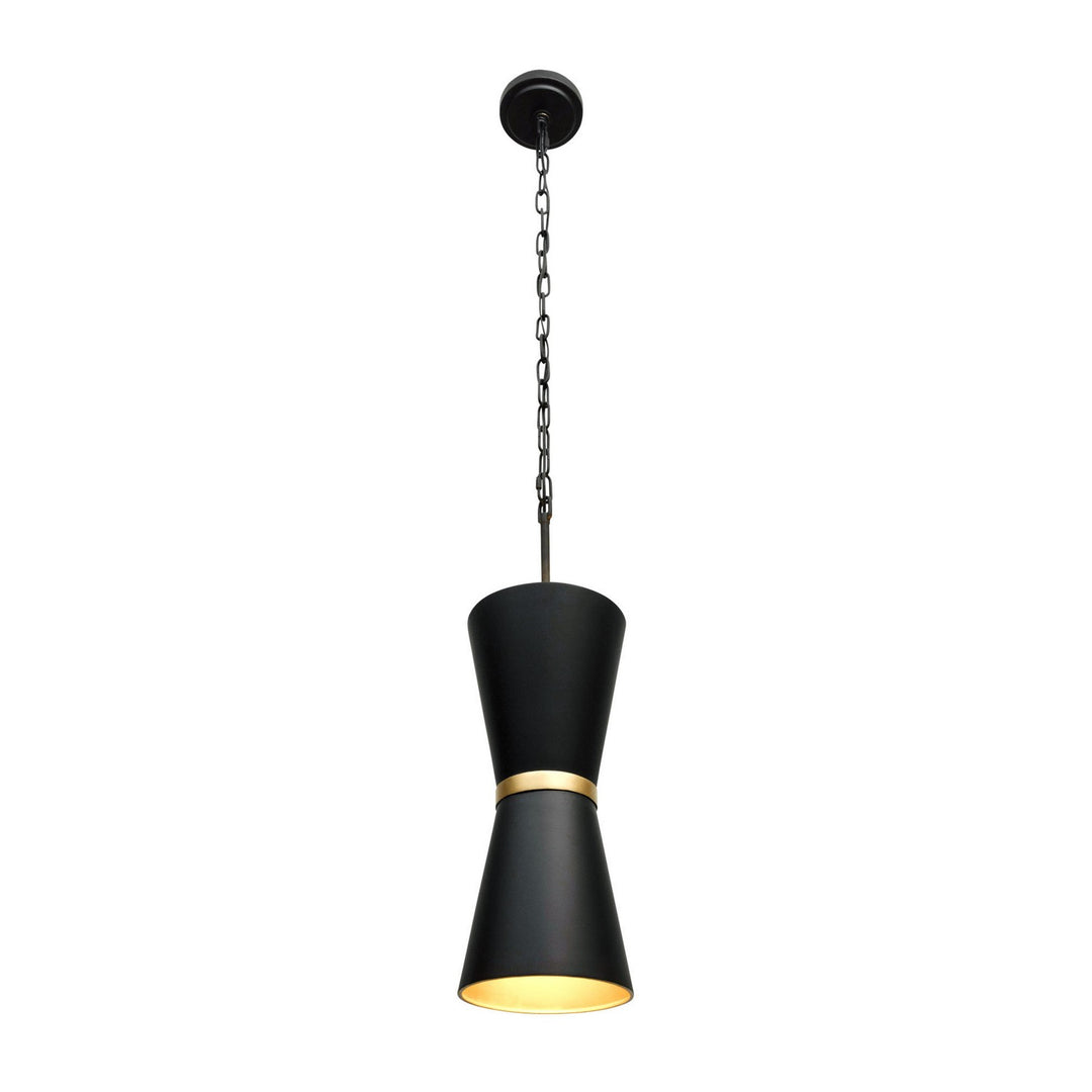 Mad Hatter Two Light Pendant in Matte Black/French Gold - available from The Lighting Shoppe, trusted by Canadian homeowners
