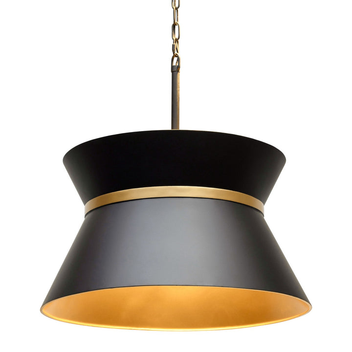 Mad Hatter Four Light Pendant in Matte Black/French Gold - available from The Lighting Shoppe, trusted by Canadian homeowners