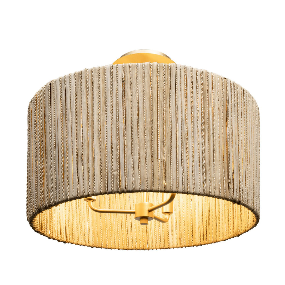Jacob's Ladder Three Light Semi-Flush Mount in French Gold - available from The Lighting Shoppe, trusted by Canadian homeowners