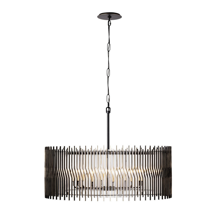 Park Row Ten Light Pendant in Matte Black/French Gold - available from The Lighting Shoppe, trusted by Canadian homeowners