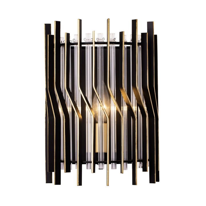 Park Row One Light Wall Sconce in Matte Black/French Gold - available from The Lighting Shoppe, trusted by Canadian homeowners