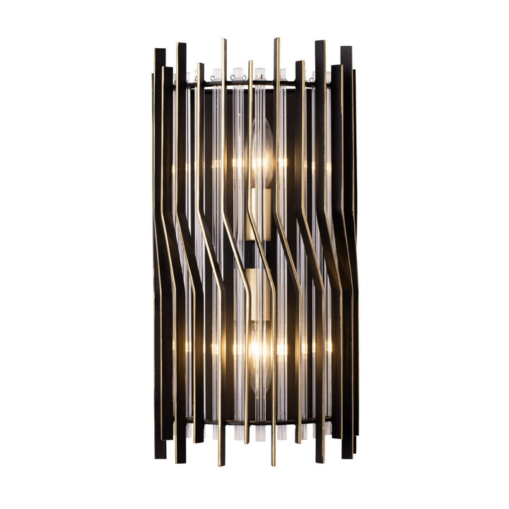 Park Row Two Light Wall Sconce in Matte Black/French Gold - available from The Lighting Shoppe, trusted by Canadian homeowners