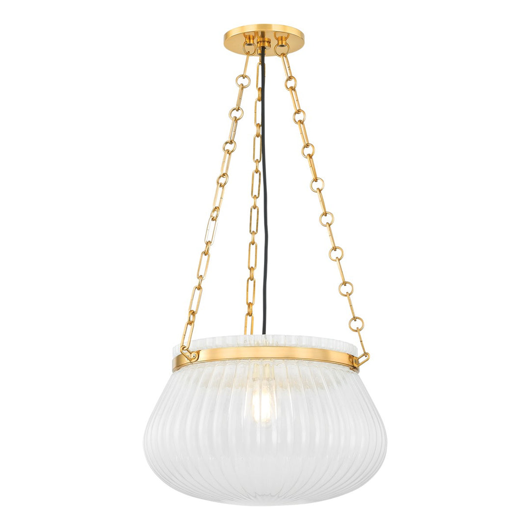 Granby One Light Pendant in Aged Brass - available from The Lighting Shoppe, trusted by Canadian homeowners