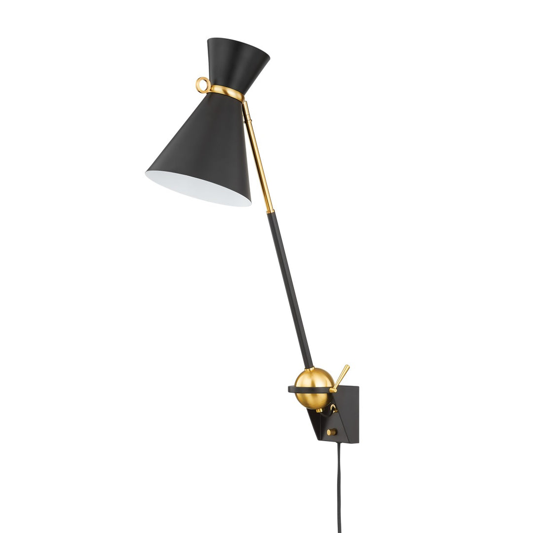 Hudson Valley Canada - 3530-AGB/SBK - One Light Wall Sconce - Winsted - Aged Brass