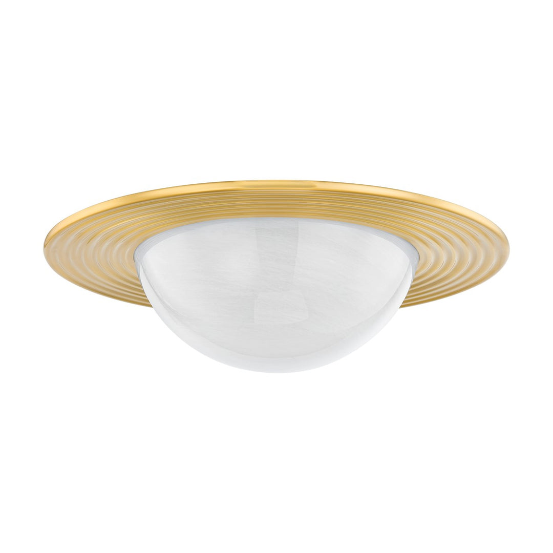 Geraldton LED Flush Mount in Aged Brass - available from The Lighting Shoppe, trusted by Canadian homeowners