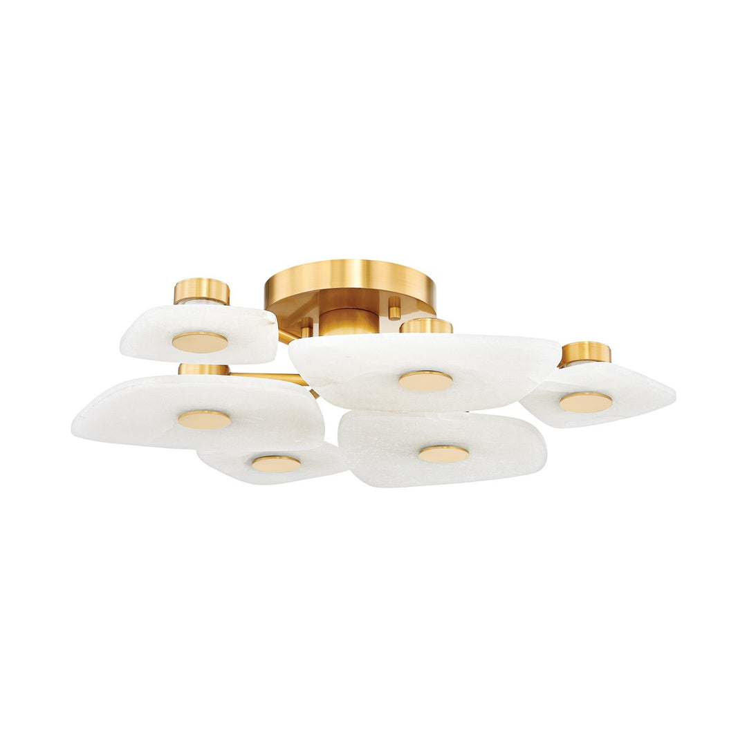 Holmdel LED Semi Flush Mount in Aged Brass - available from The Lighting Shoppe, trusted by Canadian homeowners