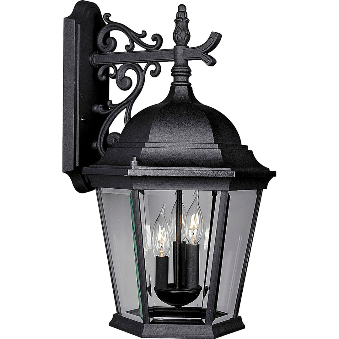 Welbourne Three Light Large Wall Lantern in Textured Black - available from The Lighting Shoppe, trusted by Canadian homeowners