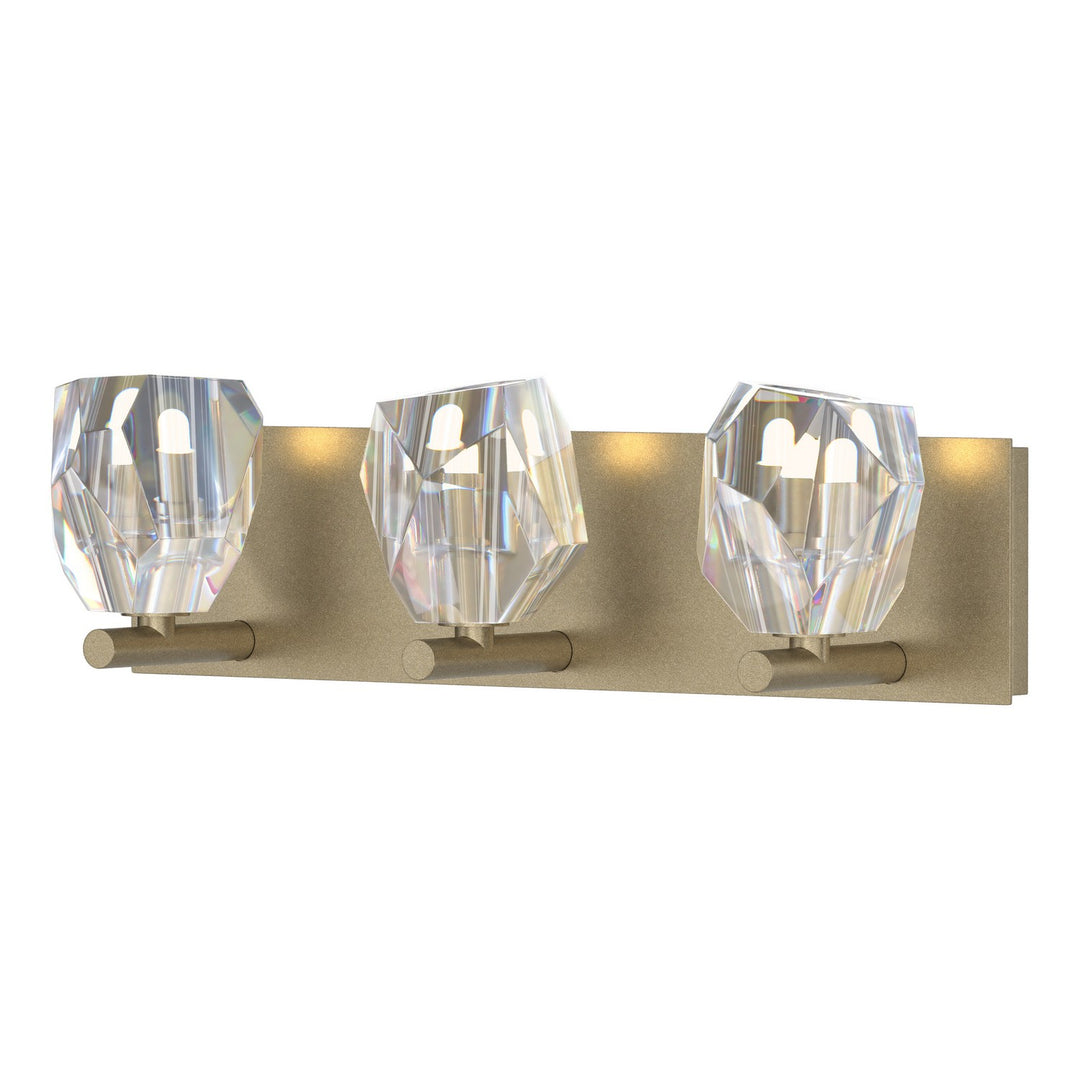 Gatsby Three Light Bath Sconce in Soft Gold - available from The Lighting Shoppe, trusted by Canadian homeowners