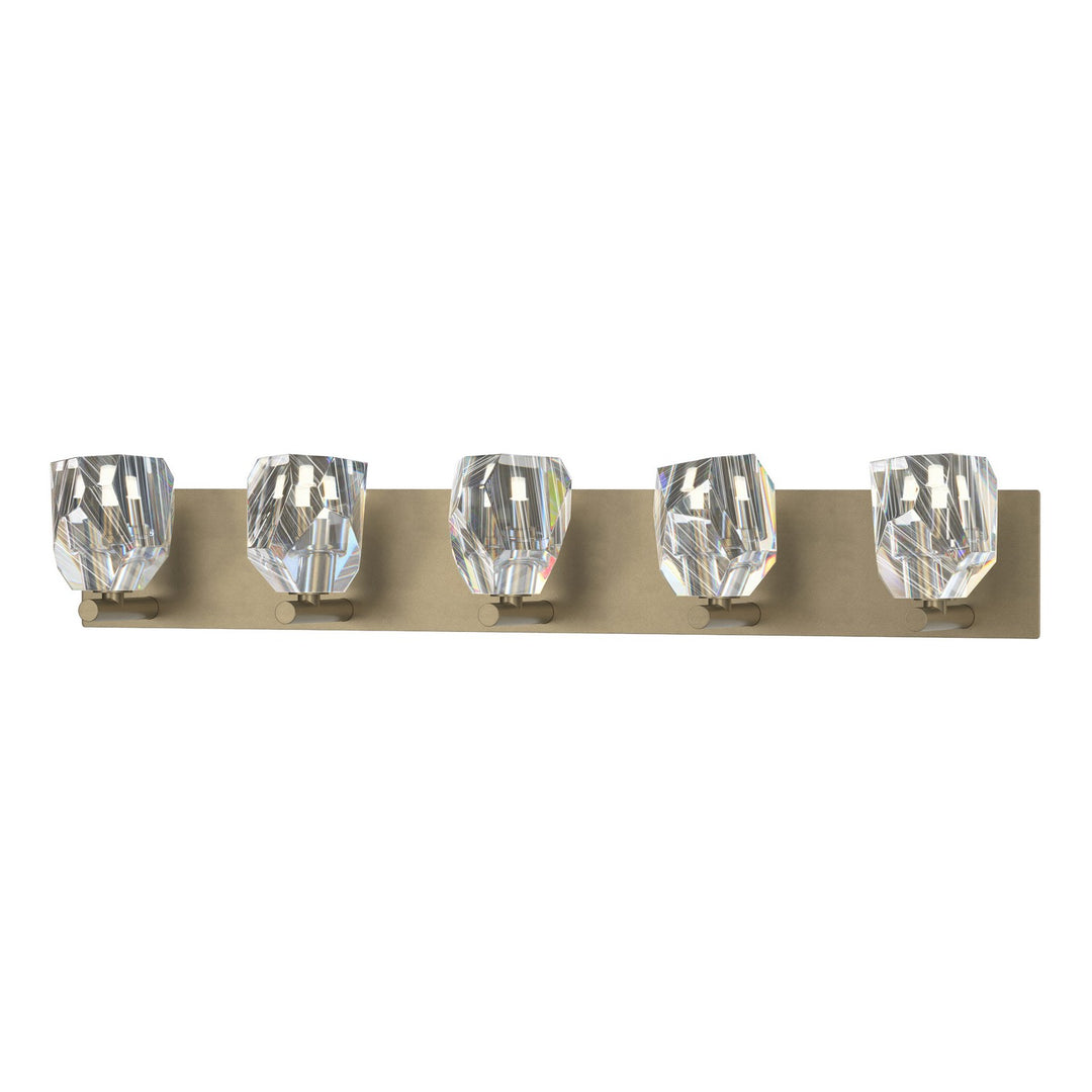 Gatsby Five Light Bath Sconce in Soft Gold - available from The Lighting Shoppe, trusted by Canadian homeowners