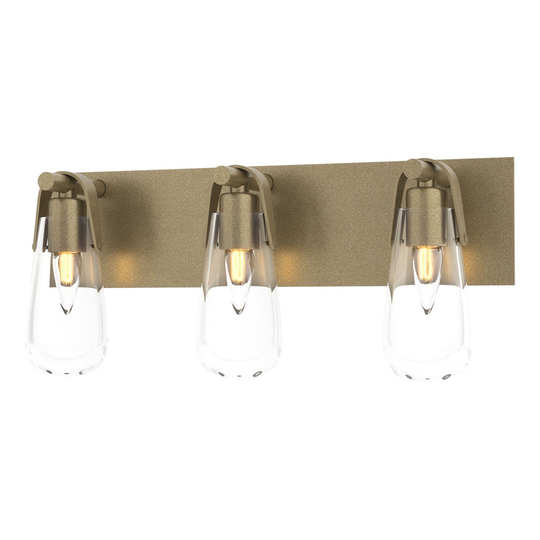 Eos Three Light Bath Sconce in Soft Gold - available from The Lighting Shoppe, trusted by Canadian homeowners