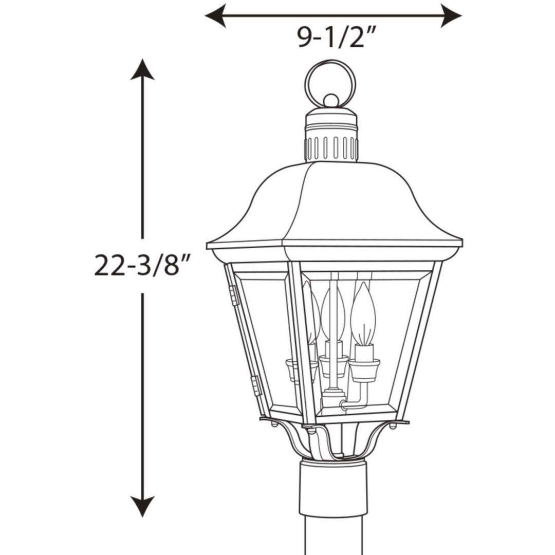 Progress Canada - P5487-20 - Three Light Post Lantern - Andover - Antique Bronze