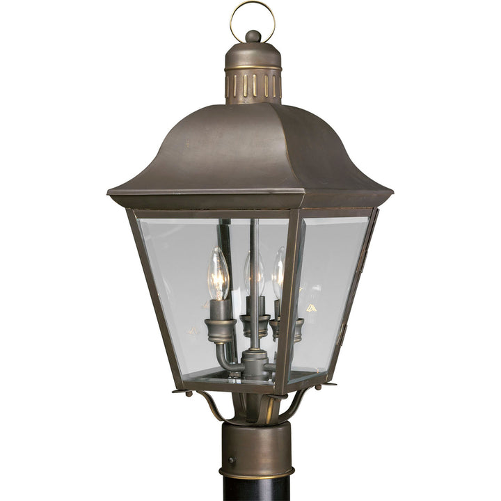 Andover Three Light Post Lantern in Antique Bronze - available from The Lighting Shoppe, trusted by Canadian homeowners