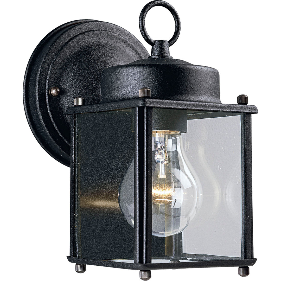 Flat Glass Lantern One Light Wall Lantern in Black - available from The Lighting Shoppe, trusted by Canadian homeowners