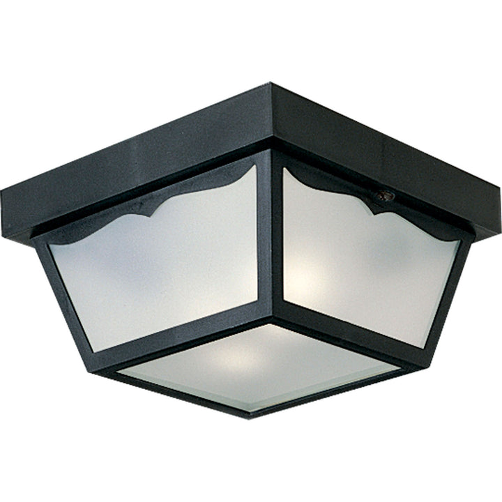 Ceiling Mount - Polycarbonate Two Light Outdoor Flush Mount in Black - available from The Lighting Shoppe, trusted by Canadian homeowners