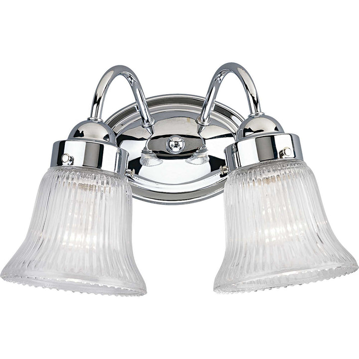 Progress Canada - P3288-15 - Two Light Bath Bracket - Fluted Glass-Clear - Polished Chrome