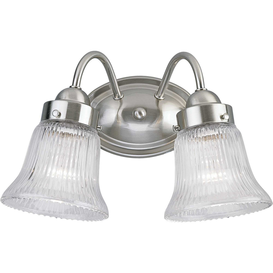 Progress Canada - P3288-09 - Two Light Bath Bracket - Fluted Glass-Clear - Brushed Nickel