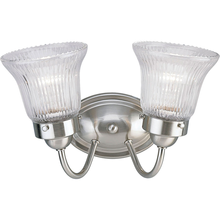 Progress Canada - P3288-09 - Two Light Bath Bracket - Fluted Glass-Clear - Brushed Nickel